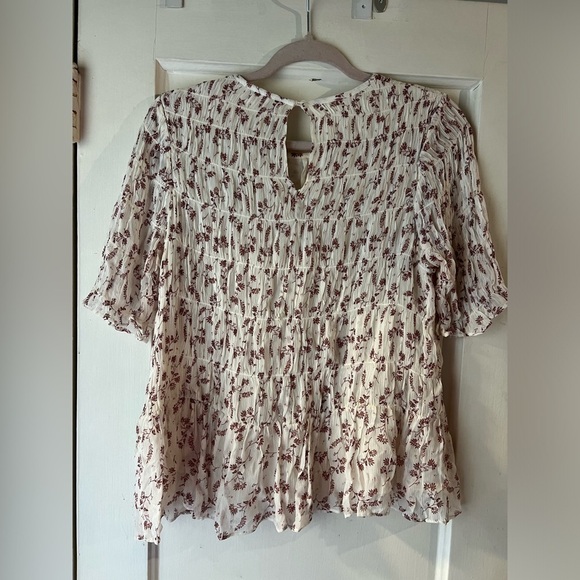 Frame Floral Pleated Blouse S - Picture 3 of 10